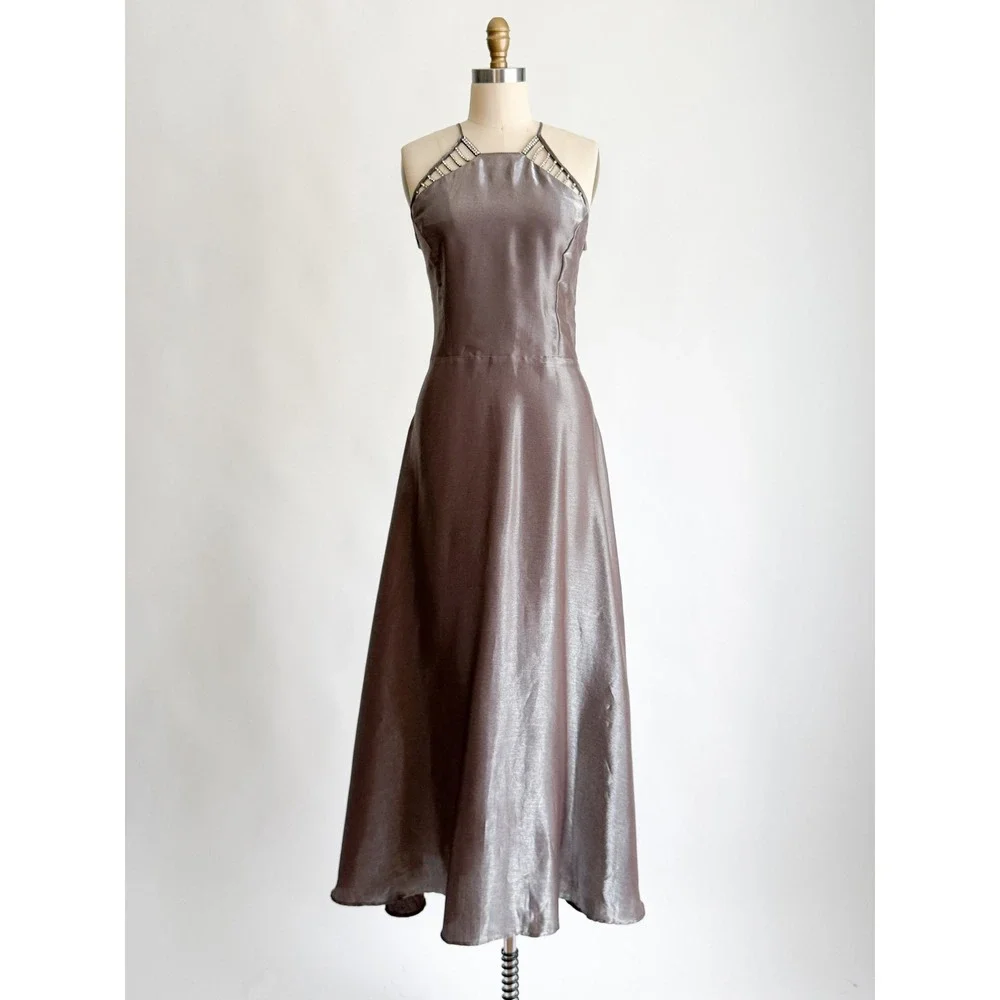 jessica mcclintock dresses 90s 90's Cocktail or Prom Dress  Rusty Zipper Vintage Clothing hip measurements have already been doubled for your convenience 90s Jessica McClintock Black Satin